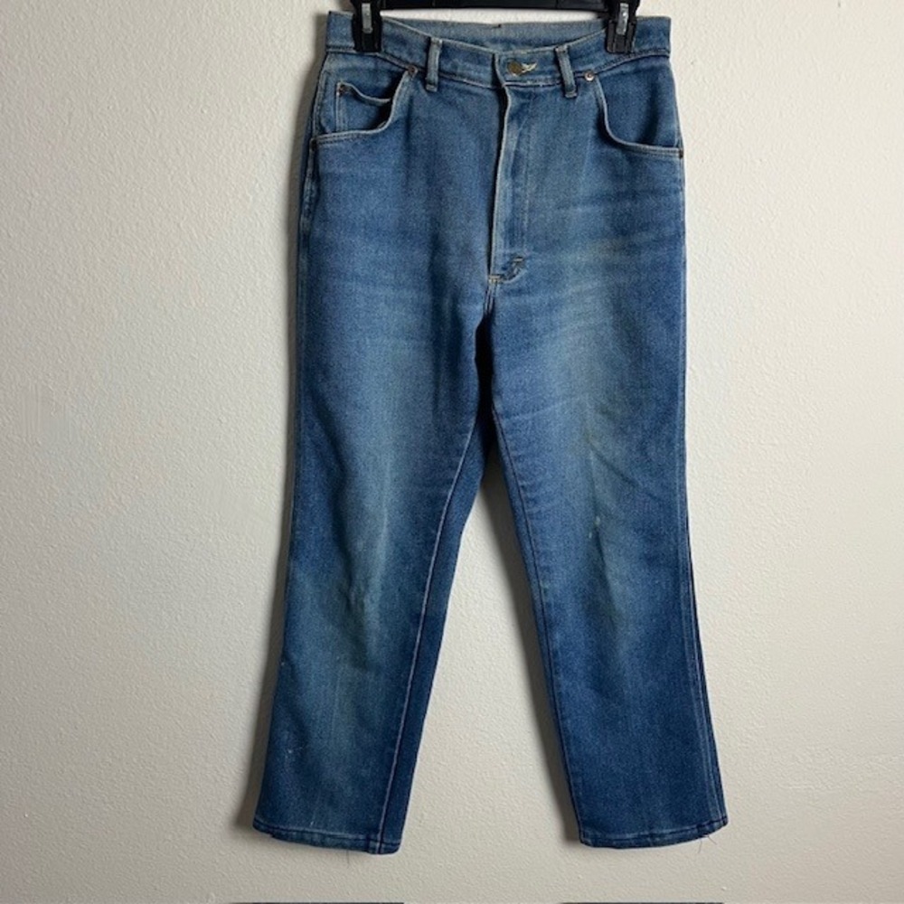 Vtg 90s Lee Sz 14 Girls Jeans High Waist Tapered Leg Denim Relaxed Fit Mom Jeans